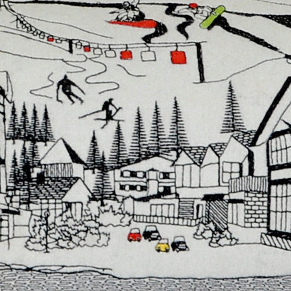 45" White Vail Daylight Skyline Lumbar Decorative Pillow