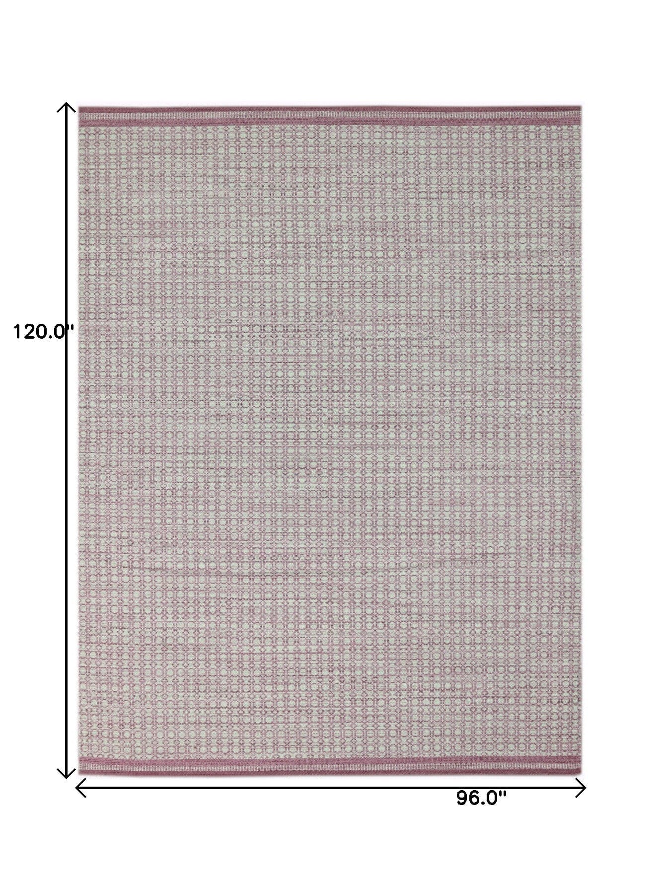 8' X 10' Pink Geometric Flat Weave Wool Blend Area Rug