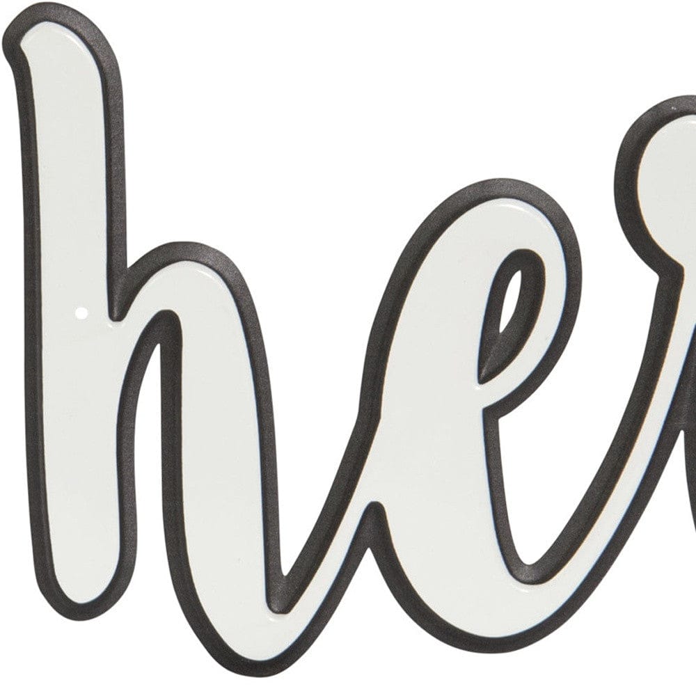 Set Of Two White And Black Metal His and Hers Wall Decor