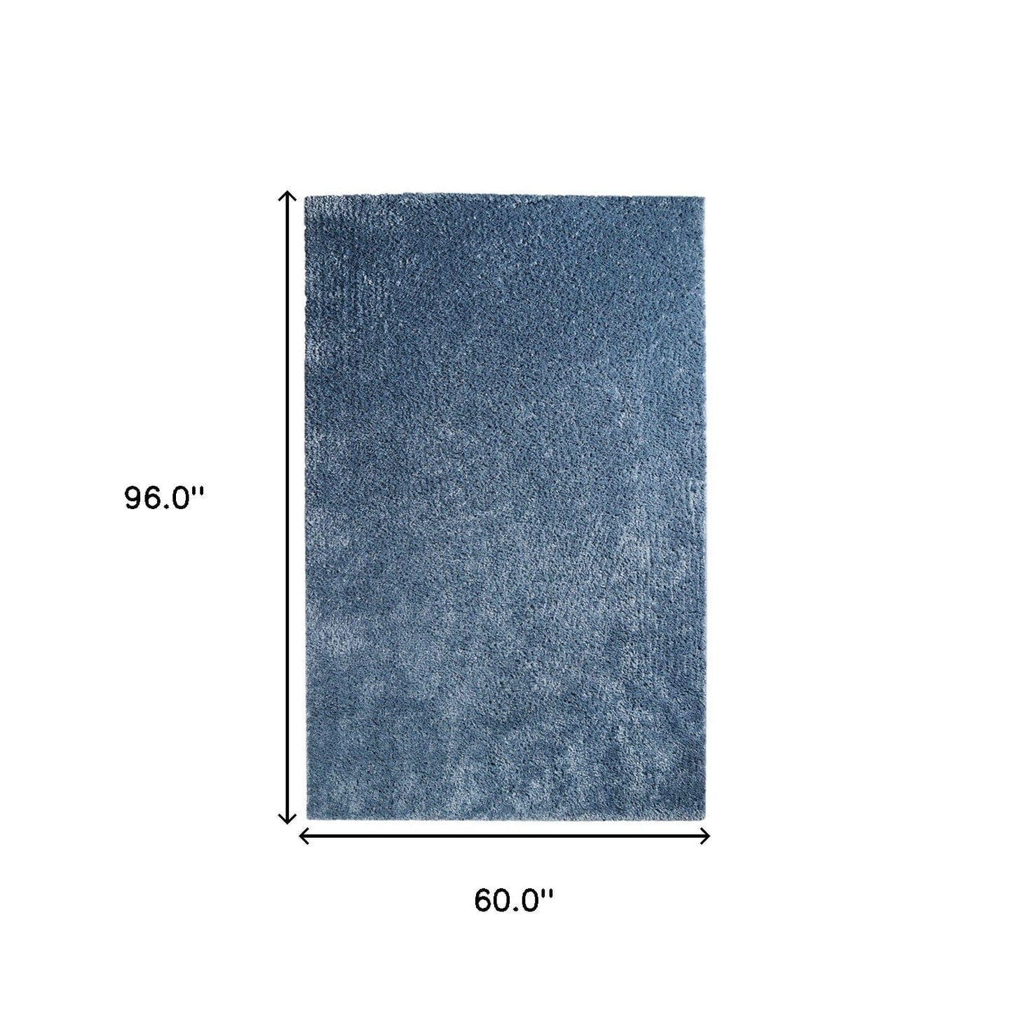 5' X 8' Blue Shag Stain Resistant Area Rug
