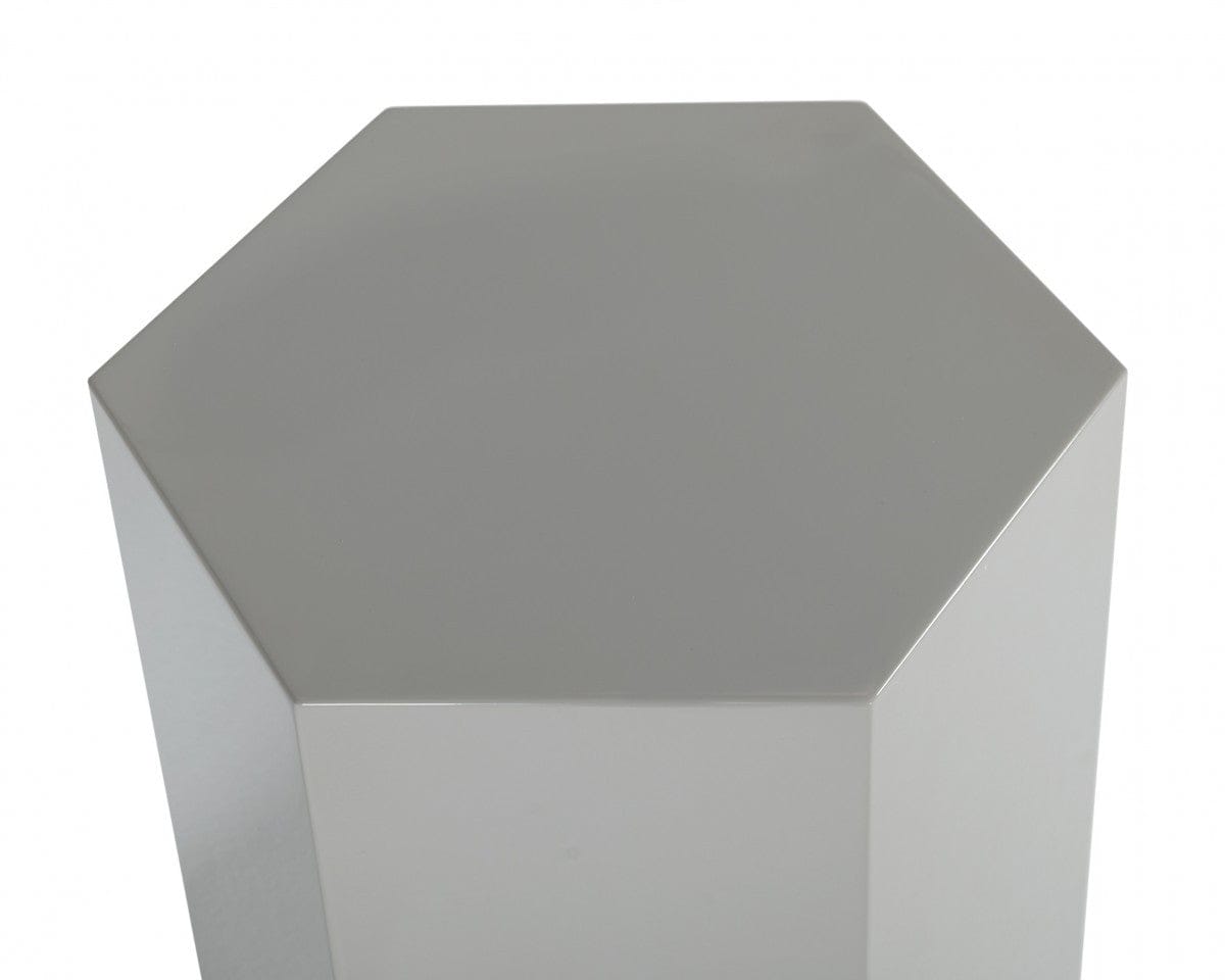 17" Light Grey Manufactured Wood Hexagon End Table