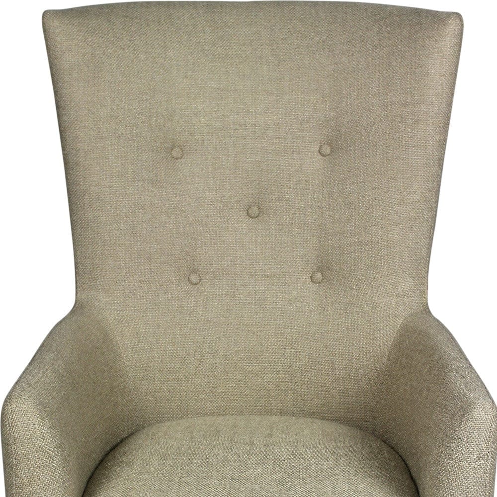 28" Sand 100% Polyester And Natural Solid Color Lounge Chair