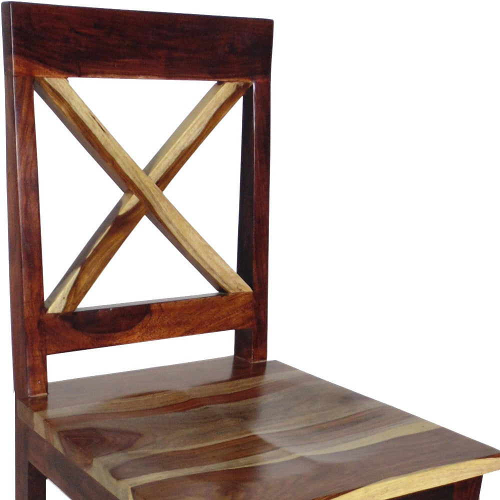 48" Brown And Natural Handcrafted Bar Height Bar Chair