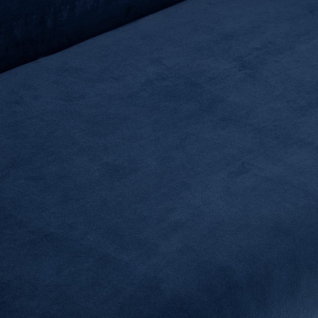 22" Navy Velvet and Gold Upholstered Entryway Bench