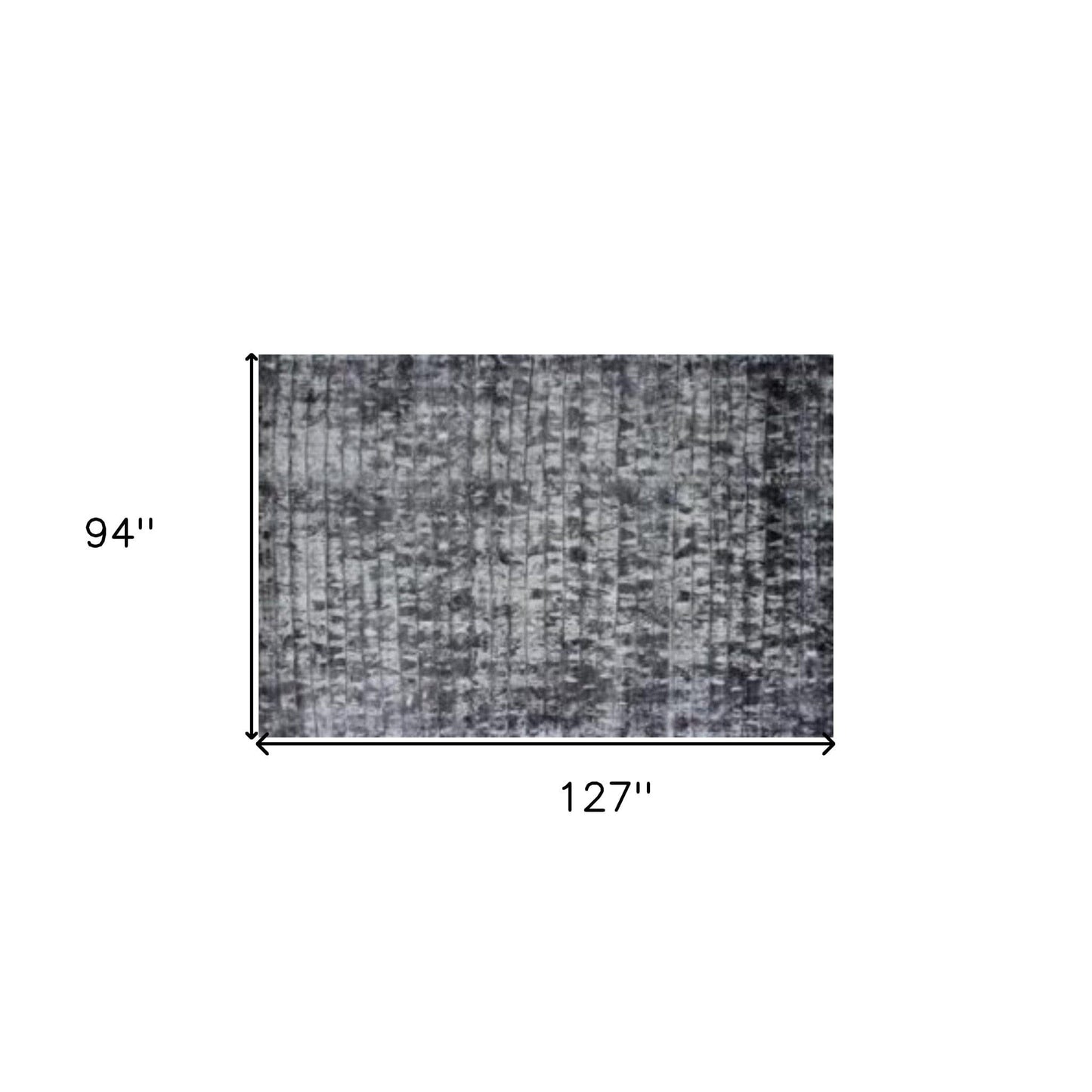 8' x 11' Silver And Charcoal Striped Hand Loomed Area Rug