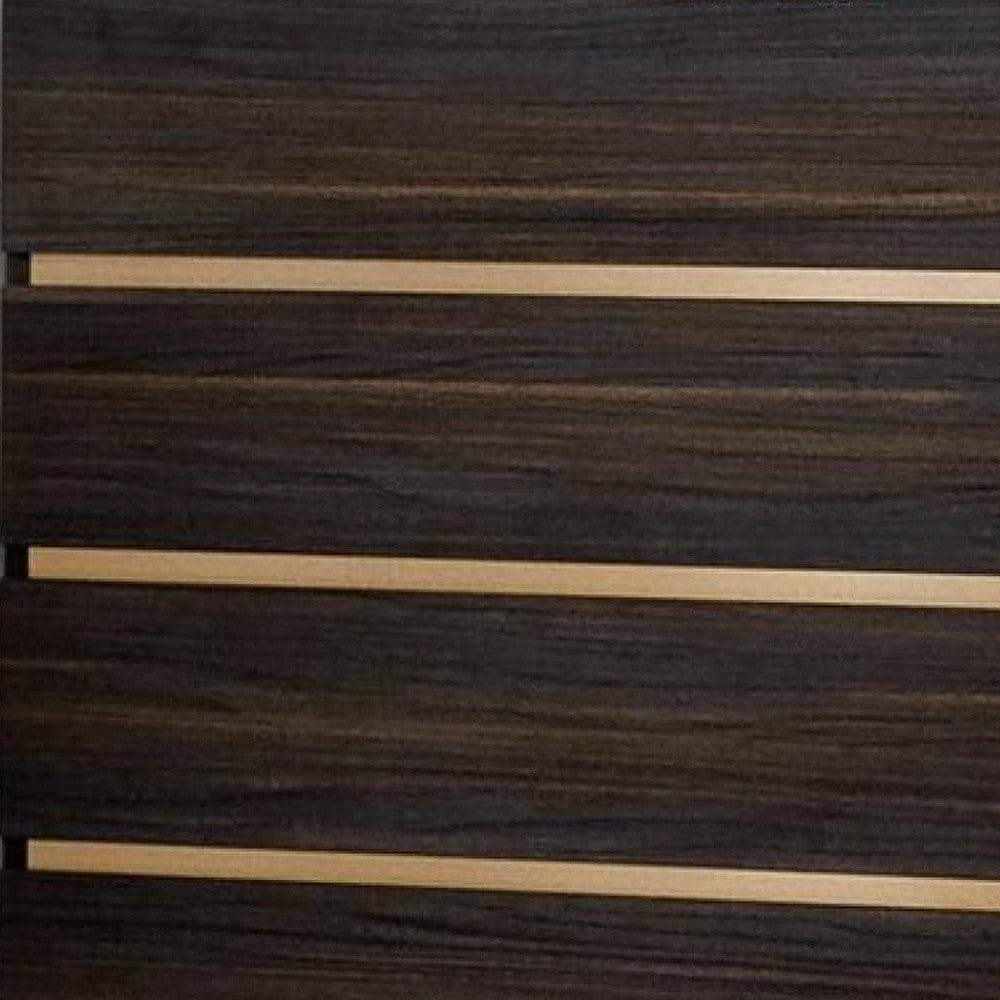 33" Drk Brown White Marble Manufactured Wood + Solid Wood Stainless Steel Five Drawer Standard Chest