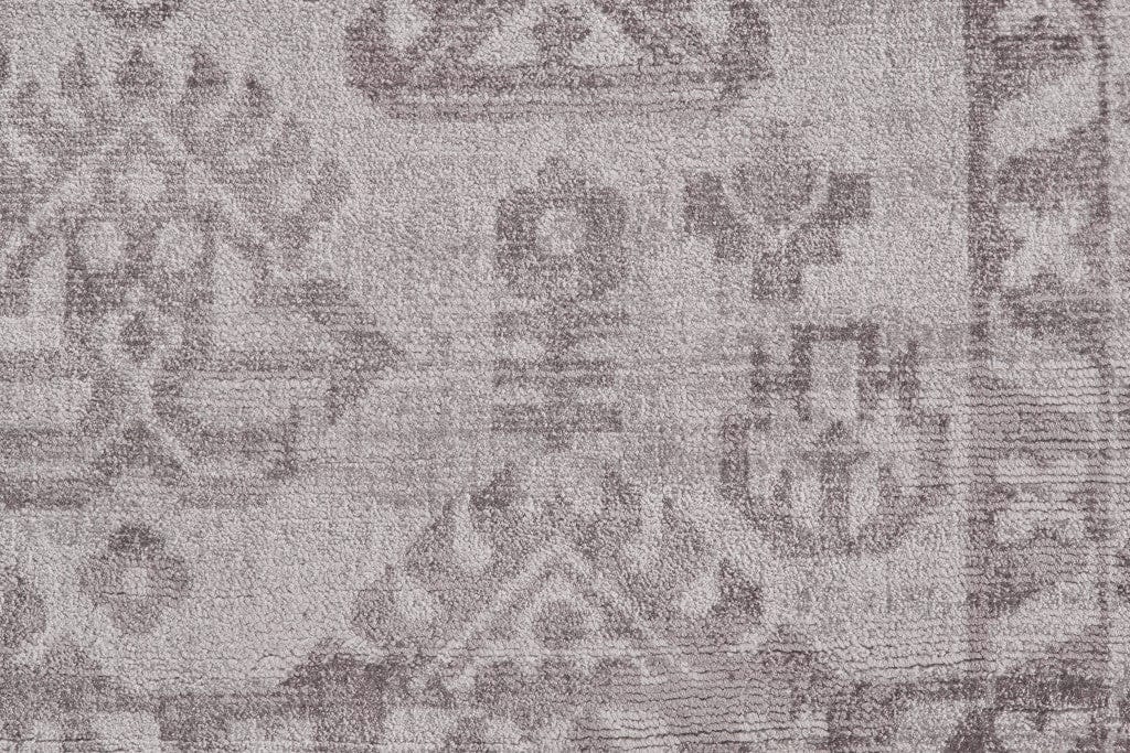 4' X 6' Gray And Purple Abstract Hand Woven Area Rug