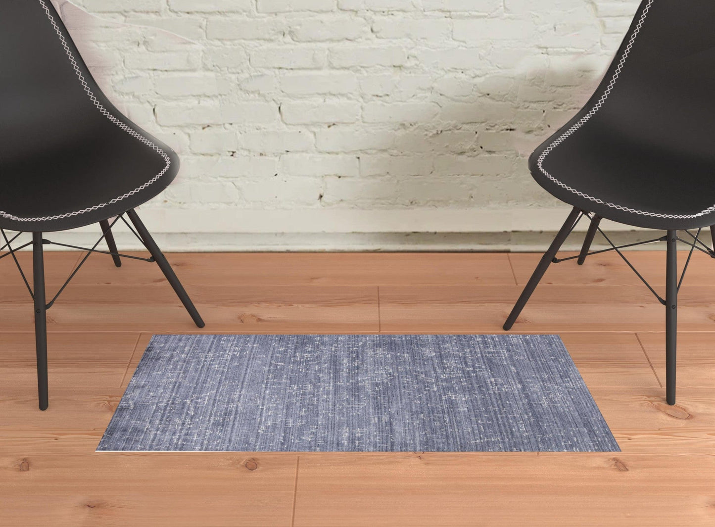 4' X 6' Blue And Ivory Abstract Hand Woven Area Rug