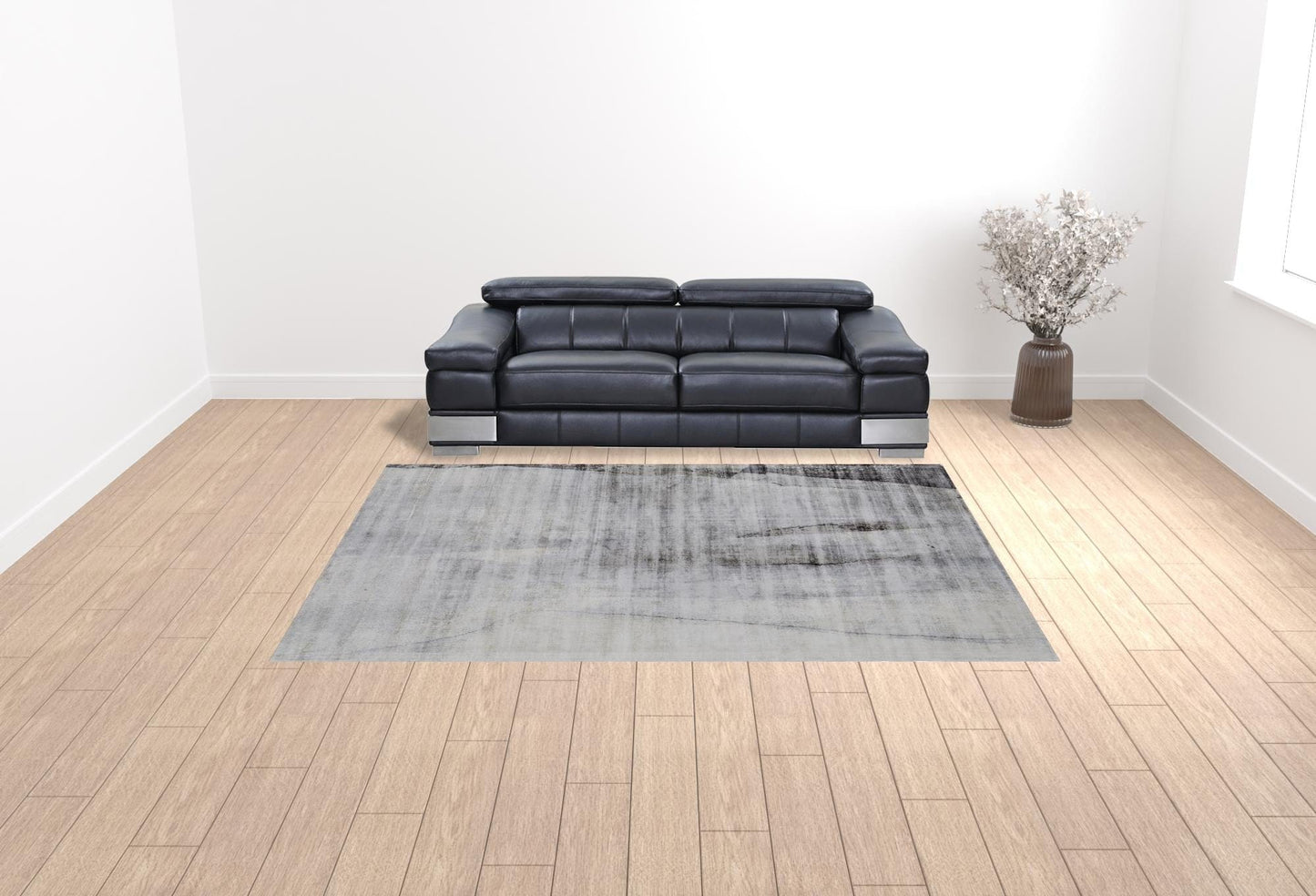 5' X 8' Gray Taupe And Ivory Abstract Hand Woven Area Rug