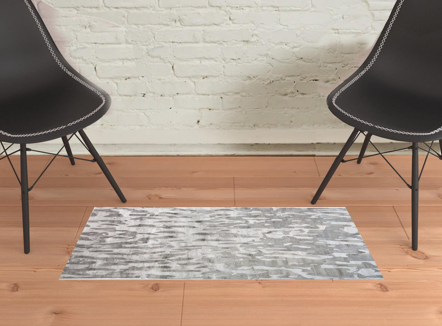 4' X 6' Gray Taupe And Silver Abstract Tufted Handmade Area Rug