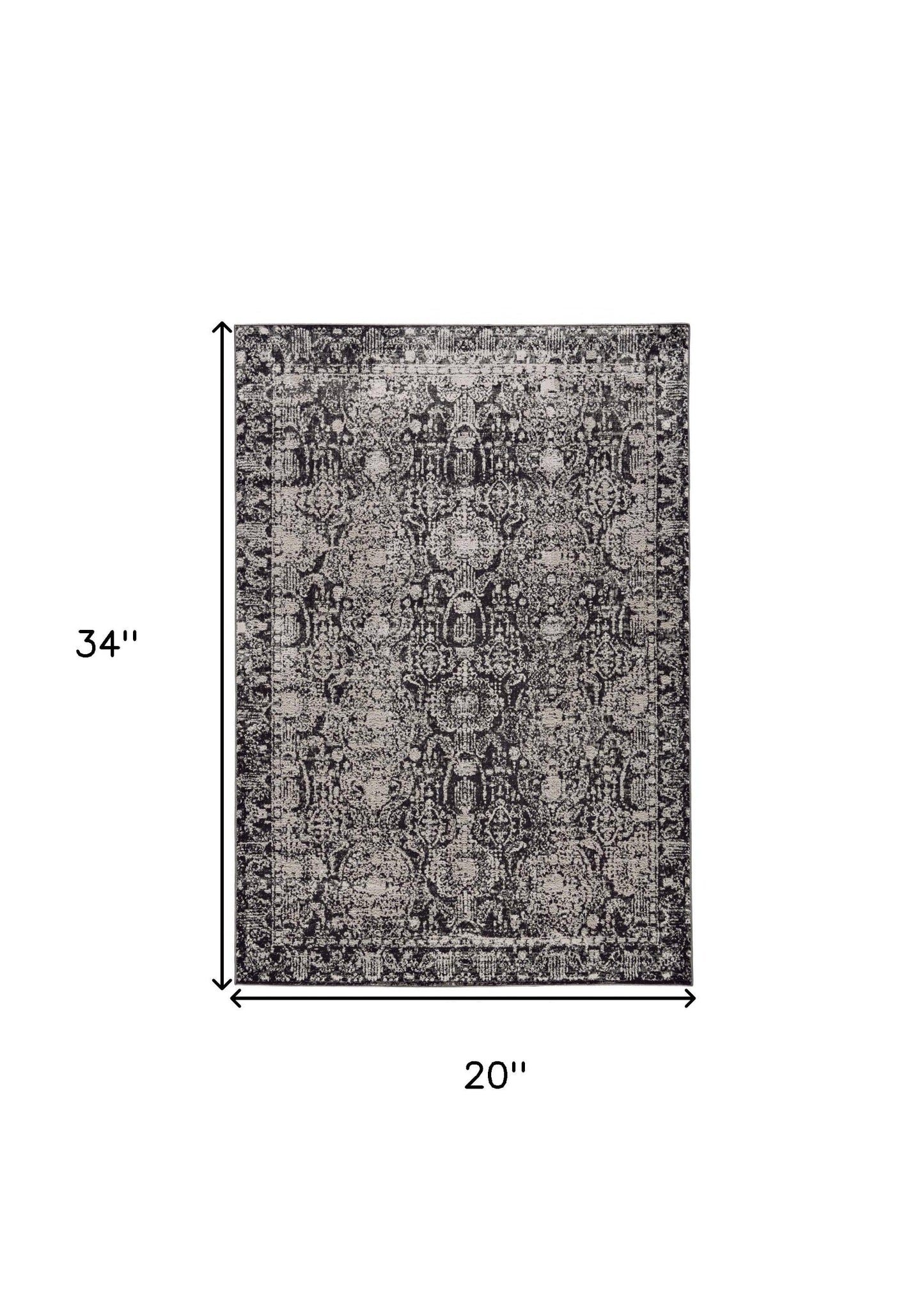 2' X 3' Gray And Ivory Abstract Stain Resistant Area Rug