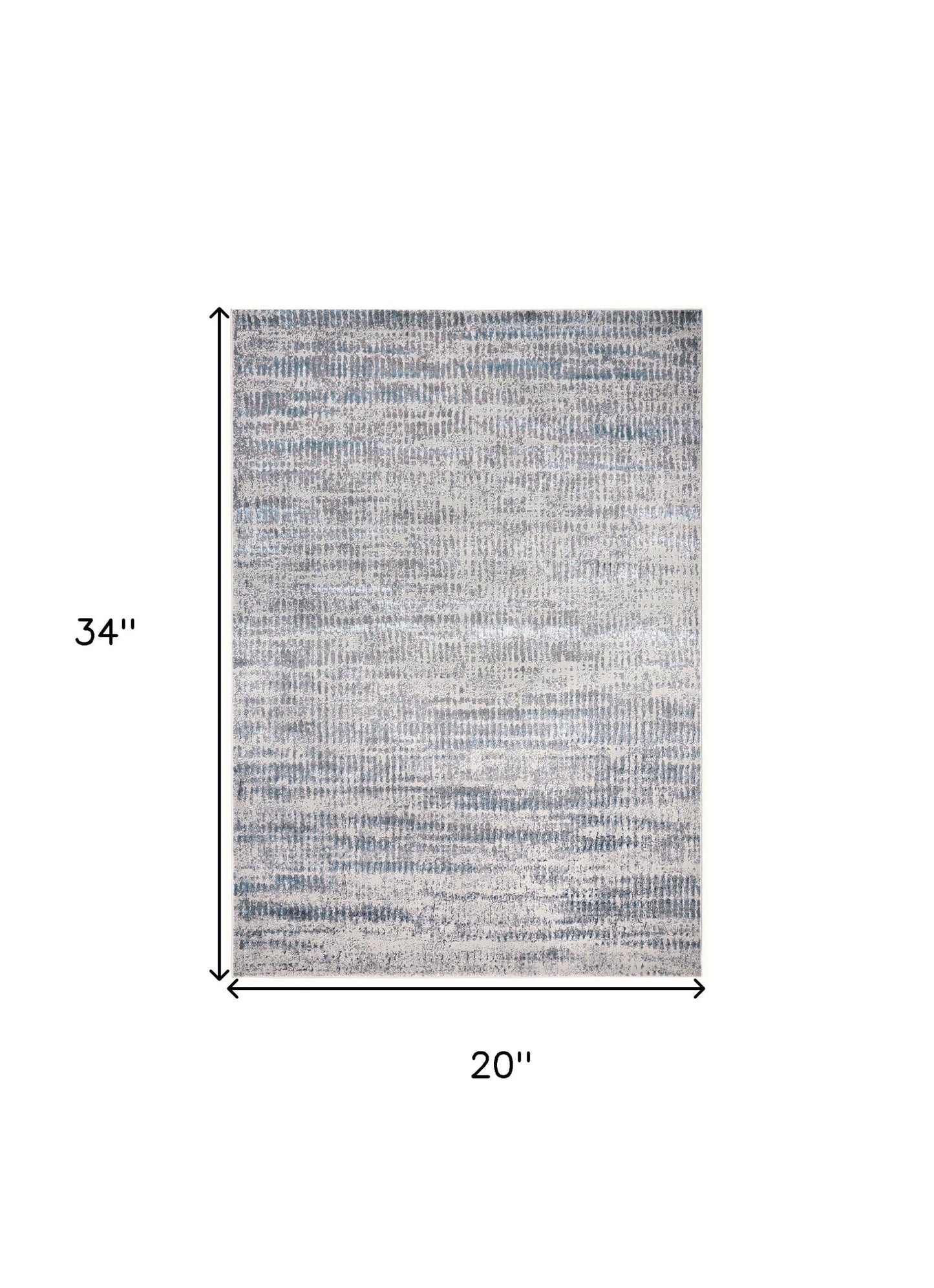 2' X 3' Blue Gray And Ivory Abstract Stain Resistant Area Rug