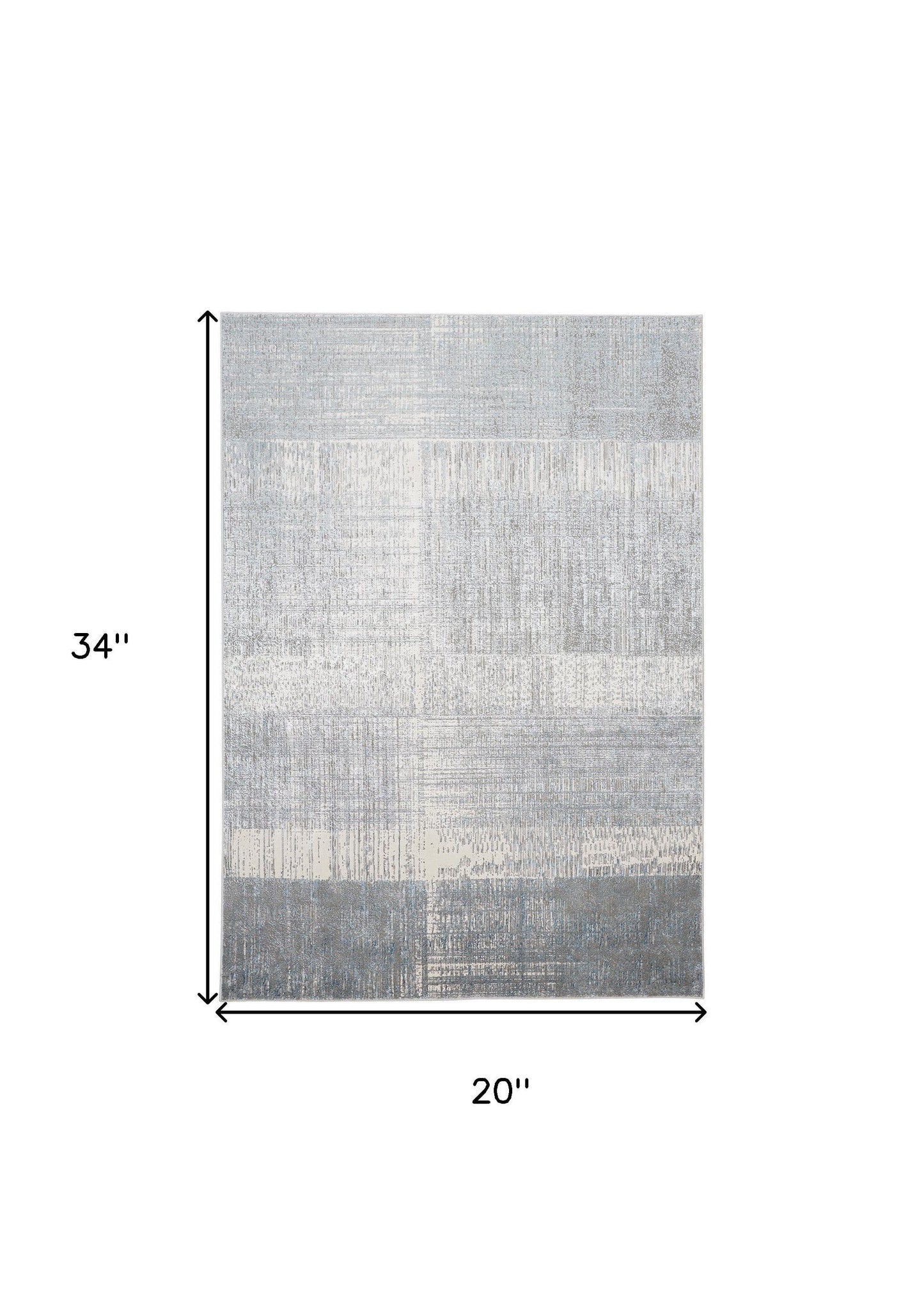 2' X 3' White Gray And Blue Abstract Stain Resistant Area Rug