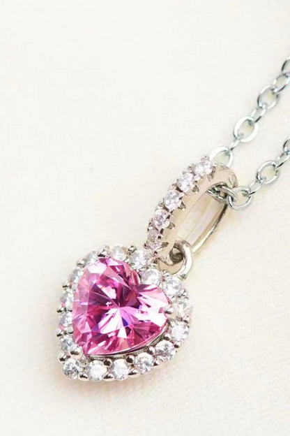 1 Carat Moissanite Heart Pendant Necklace - Image #2