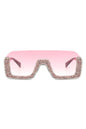Square Half Frame Oversize Fashion Sunglasses
