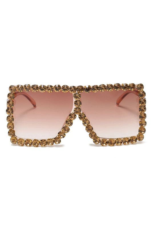 Women Square Oversize Rhinestone Sunglasses