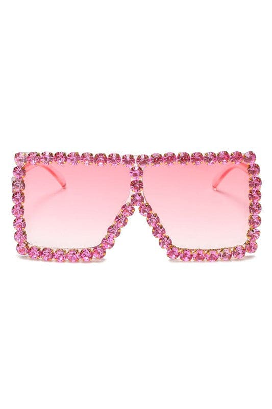Women Square Oversize Rhinestone Sunglasses