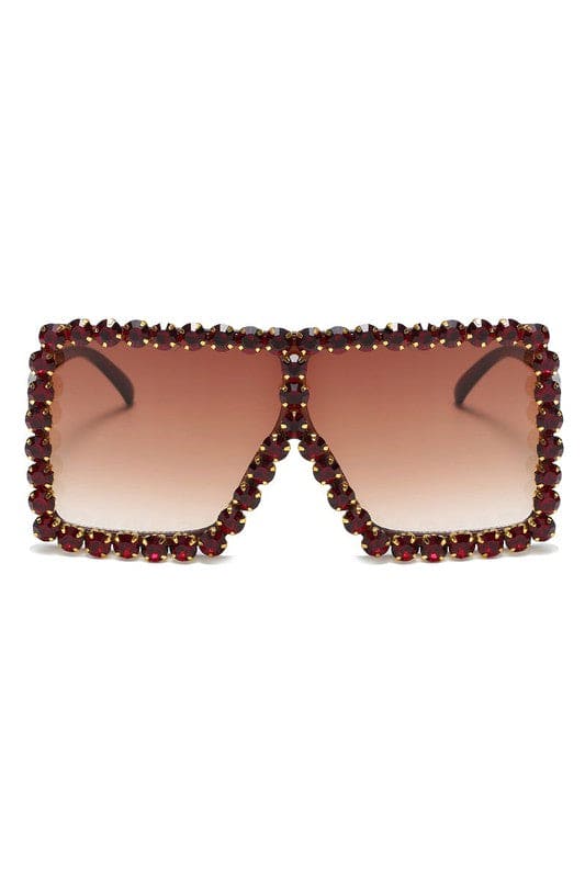 Women Square Oversize Rhinestone Sunglasses