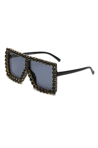 Women Square Oversize Rhinestone Sunglasses