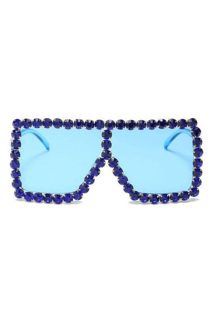 Women Square Oversize Rhinestone Sunglasses