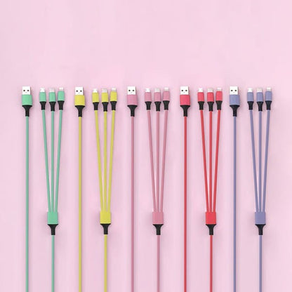 Rainbow 3-Port Long Charging Cable - 4ft