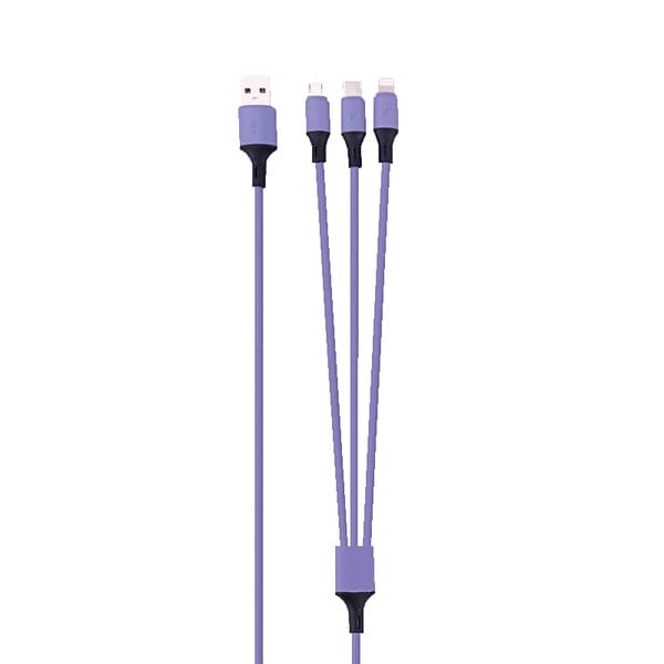 Rainbow 3-Port Long Charging Cable - 4ft