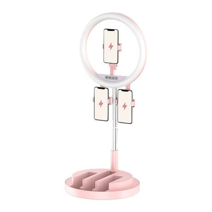 Multitasking Foldable Ring Light - 3 Phone Holders