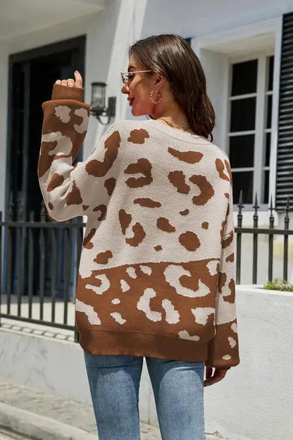 Leopard Drop Shoulder Sweater - Image #16