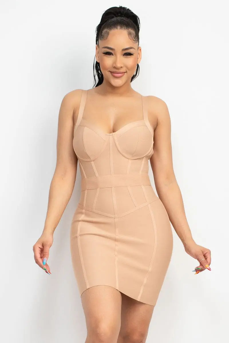 Sweetheart Wide Strap Bandage Dress - Image #1