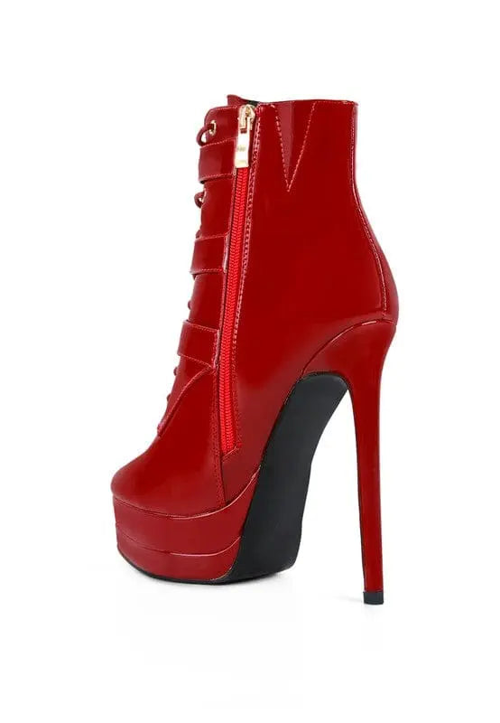 High Heeled Patent PU Stiletto Boot - Image #10