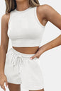 Round Neck Top and Drawstring Shorts Set - Image #13