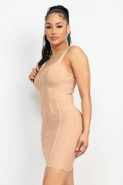 Sweetheart Wide Strap Bandage Dress - Image #3