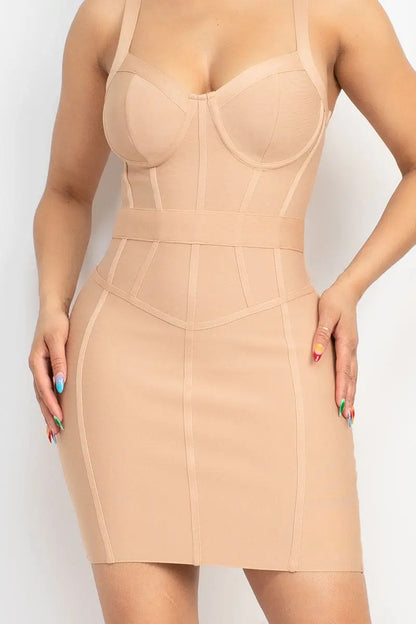 Sweetheart Wide Strap Bandage Dress - Image #4