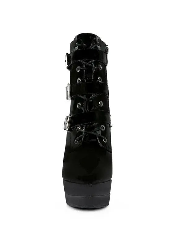 High Heeled Patent PU Stiletto Boot - Image #13