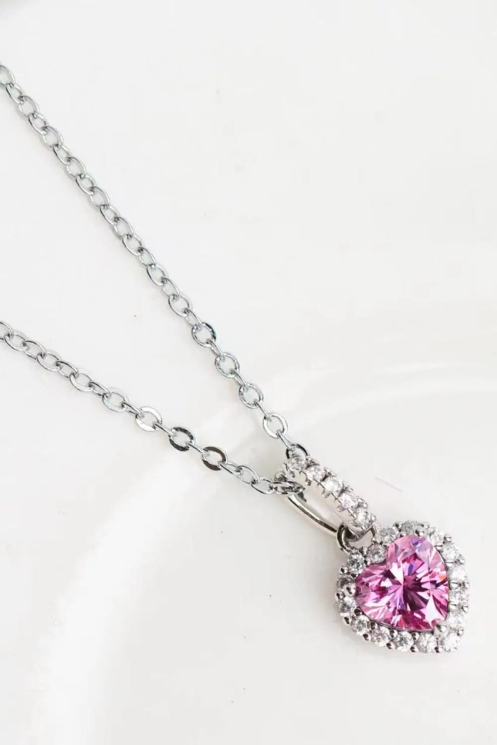 1 Carat Moissanite Heart Pendant Necklace - Image #3
