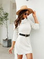 Turtleneck Long Sleeve Slit Sweater Dress - Image #1
