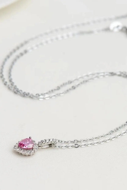 1 Carat Moissanite Heart Pendant Necklace - Image #5