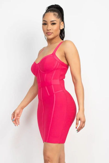 Sweetheart Wide Strap Bandage Dress - Image #3