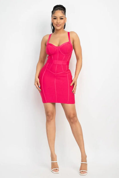 Sweetheart Wide Strap Bandage Dress - Image #2