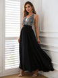 Contrast Sequin Sleeveless Maxi Dress - Image #1