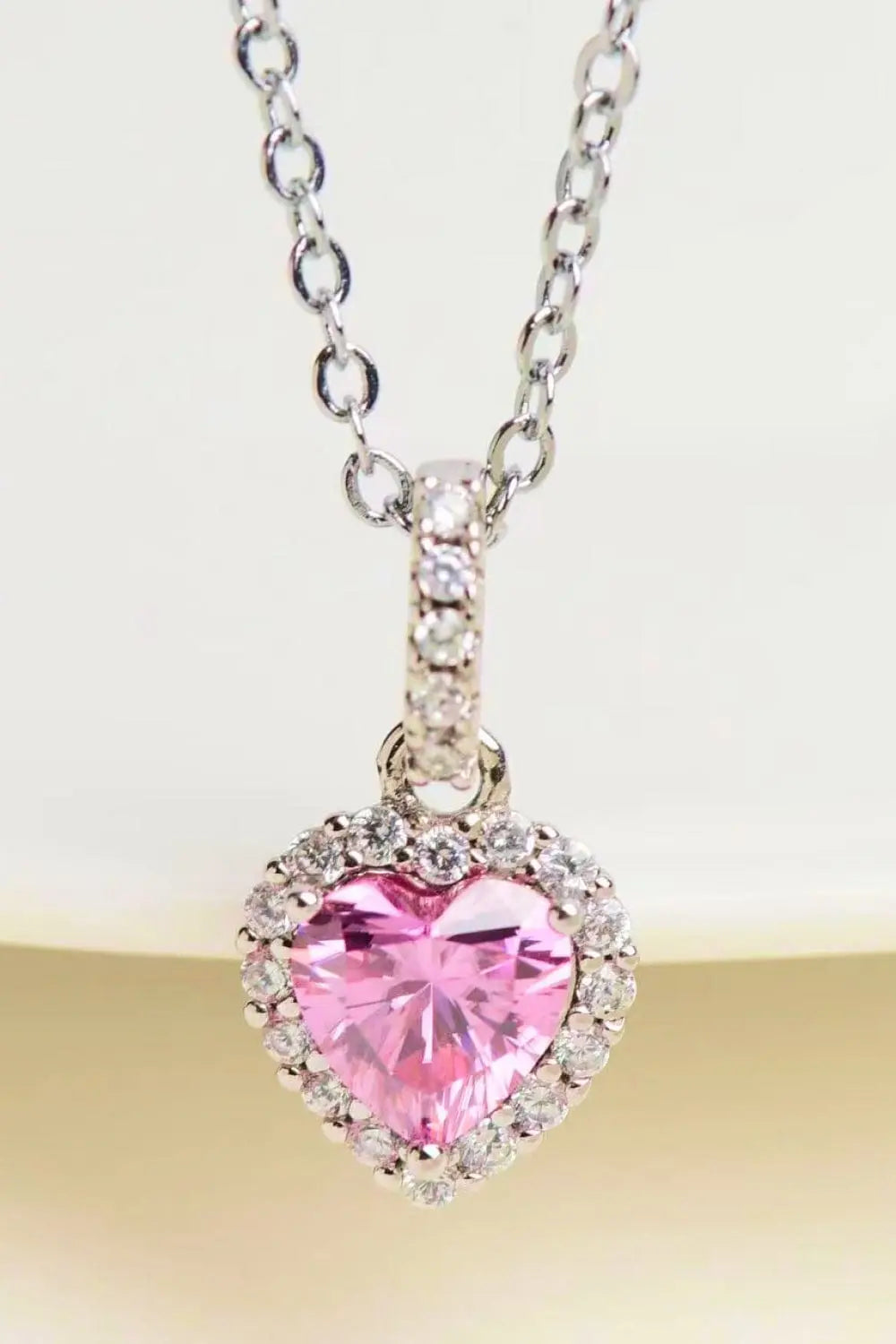 1 Carat Moissanite Heart Pendant Necklace - Image #4