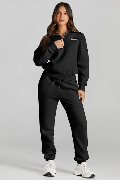 Quarter Zip Top and Drawstring Pants Active Set - Image #2