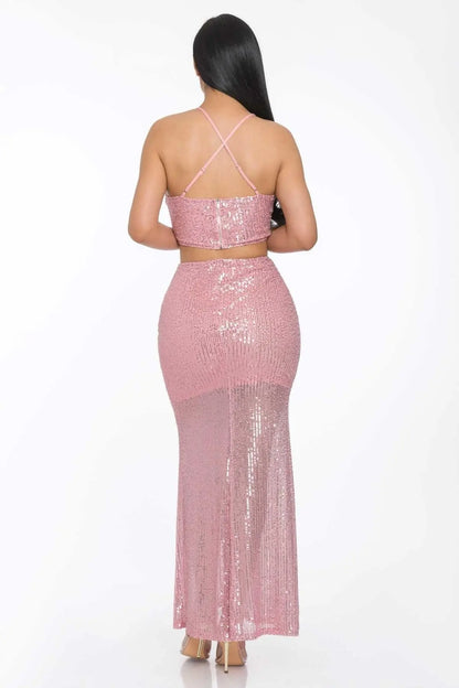 Sxy Back Sequin Maxi Dress - Image #4
