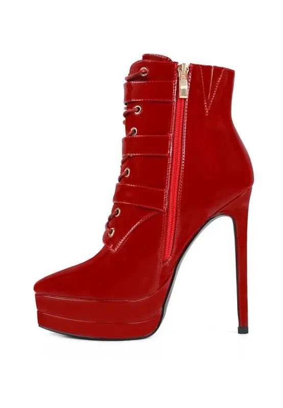 High Heeled Patent PU Stiletto Boot - Image #9