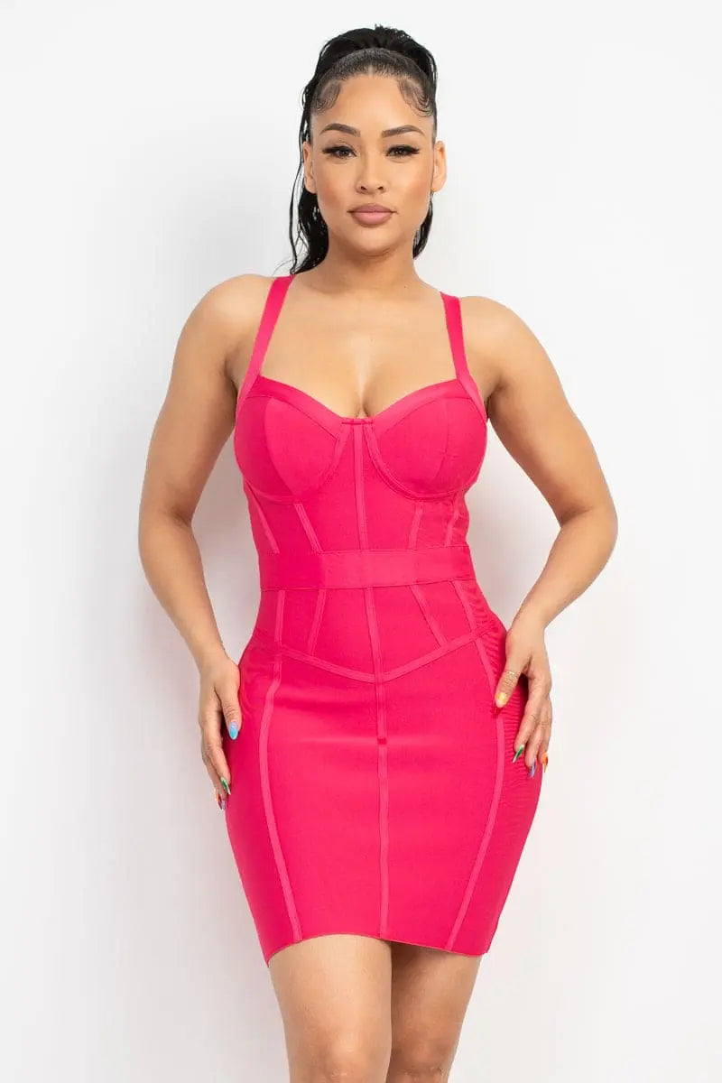 Sweetheart Wide Strap Bandage Dress - Image #1