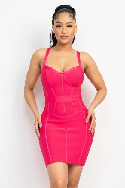 Sweetheart Wide Strap Bandage Dress - Image #1