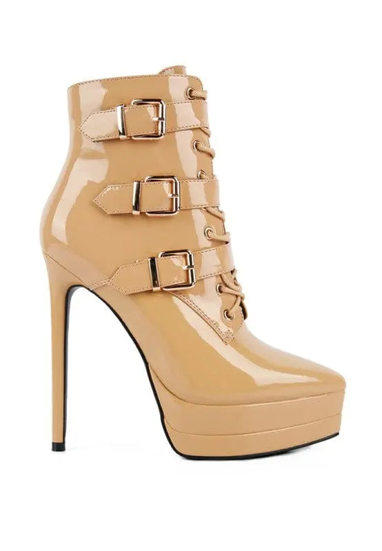 High Heeled Patent PU Stiletto Boot - Image #15