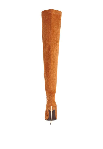 Jaynetts Stretch Suede Micro High Knee Boots