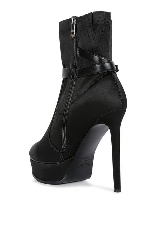 DOESBURG Satin Stiletto Ankle Boot