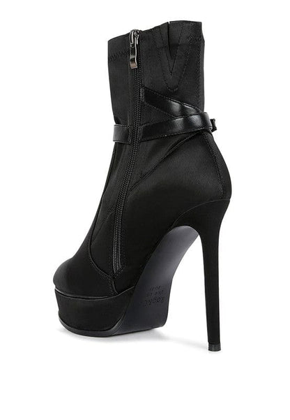 DOESBURG Satin Stiletto Ankle Boot